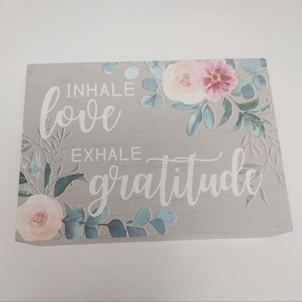 🌿 Inhale Love Exhale Gratitude Wood Painted Sign Small/Medium